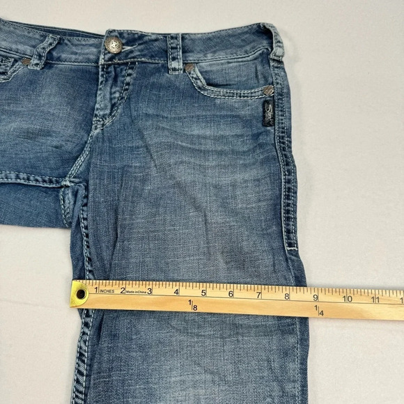 Silver Suki Capri Jeans Womens Size 29 Straight Leg Medium Wash Stretch Denim - Picture 9 of 12
